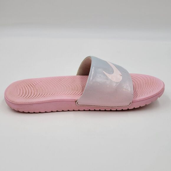 Nike Kawa Slide Sandals Girls 6Y Pink Logo Arctic Punch Beach Casual CW1656-600 - Picture 7 of 10